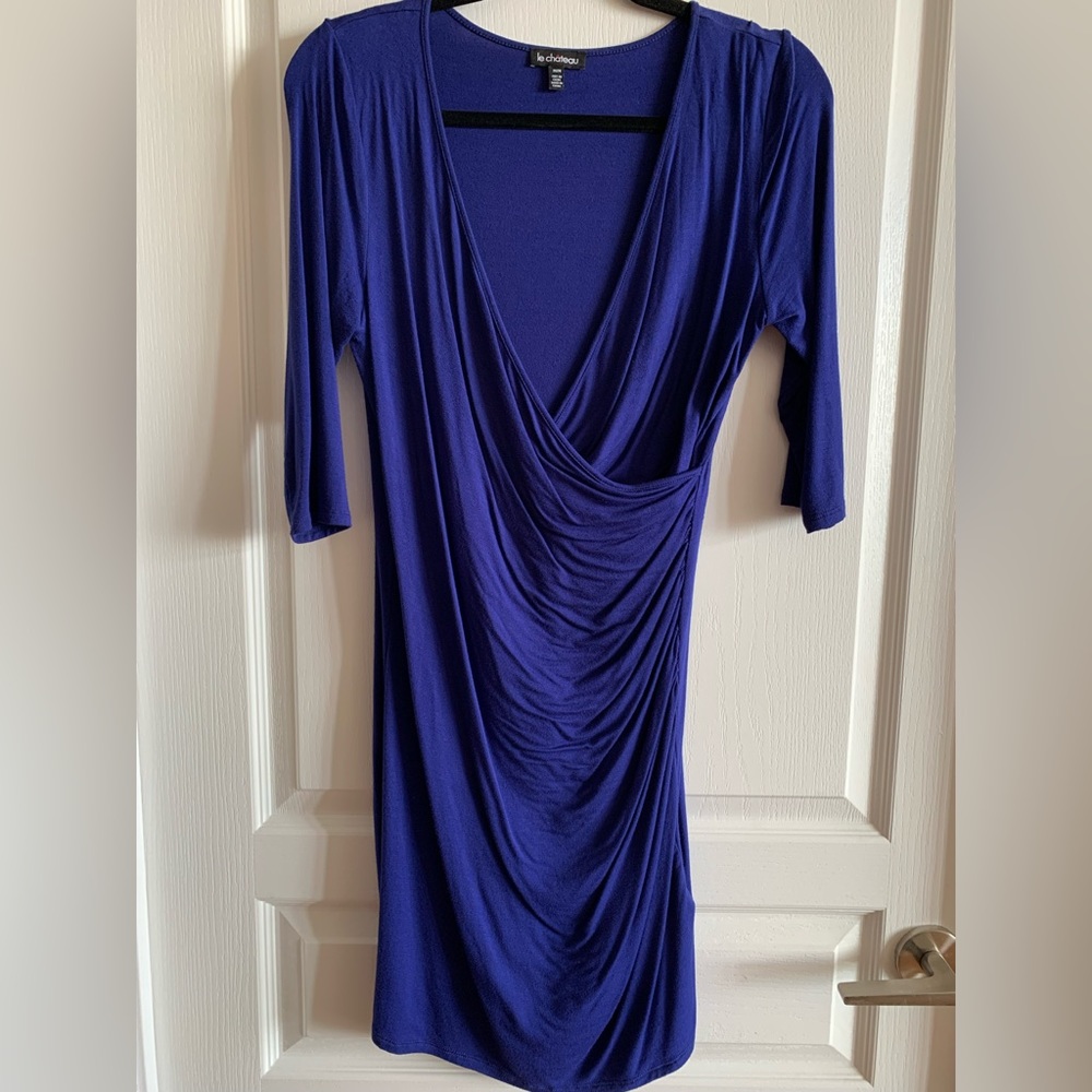 Le chateau Wrap Dress in indigo blue size medium